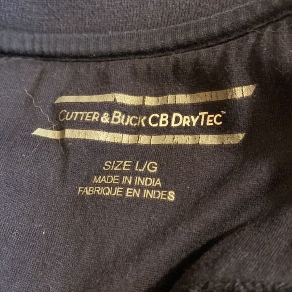 Cutter & Buck CB DryTec Syracuse Polo Shirt L/G Navy & Gray - Picture 5 of 5